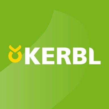 Kerbl Grünes Logo mit dem Schriftzug "KERBL" und einem gelben Symbol.